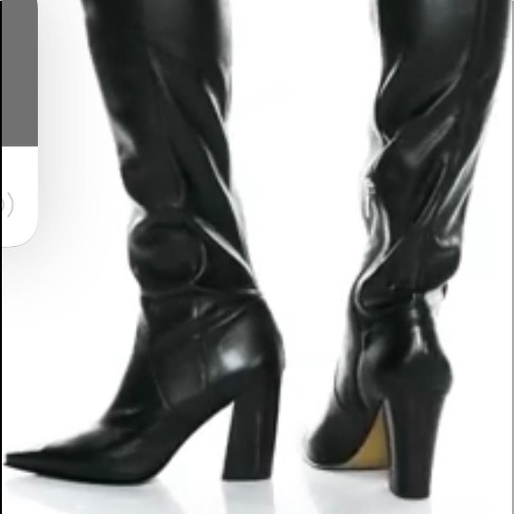 NWT VINCE CAMUTO DEMERRI OVER THE KNEE BLACK BOOTS SEXY LEATHER POINTED … - Picture 12 of 12